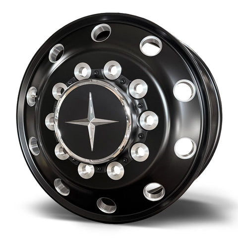 22.5x9.00 Northstar 10x285mm Satin Black w/ Milling "Stellar" Hub Pilot Front