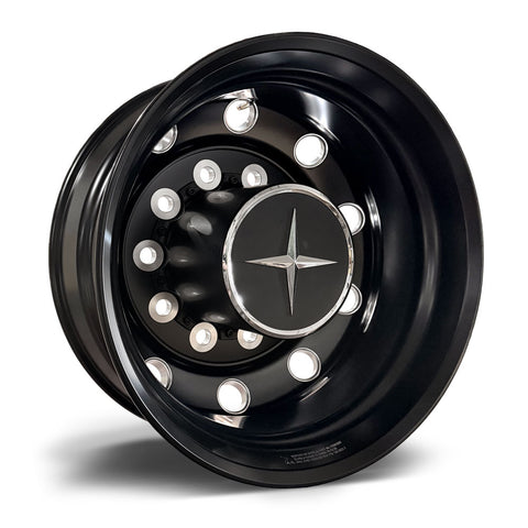 22.5x9.00 Northstar 10x285mm Satin Black w/ Milling "Stellar" Hub Pilot Rear