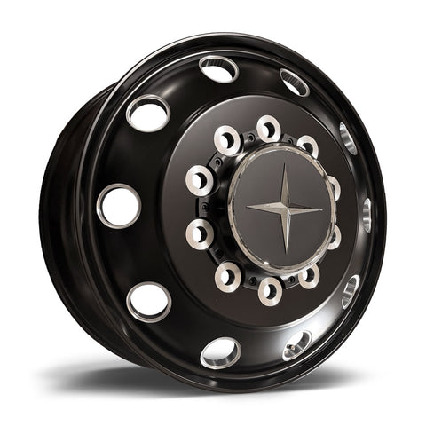 24.5 Northstar Black Aluminum Hub Pilot 4 Wheel Kit Stellar Style