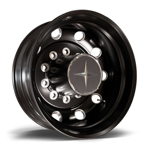 24.5 Northstar Black Aluminum Hub Pilot 4 Wheel Kit Stellar Style