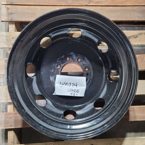 19.5x6.00 8x6.5" Black Steel Dual Wheel (Ford F350 1984-1997)(returned item - SPARE ONLY)