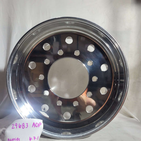 22.5x12.25 Accuride Standard Polish 2.75" Offset Super-Single Float Wheel (returned item)