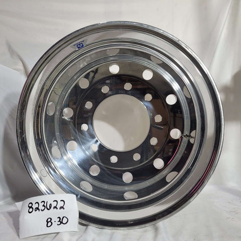 22.5x12.25 Alcoa Mirror Polish 2.75" Offset Super-Single Float Rear Wheel (returned item)