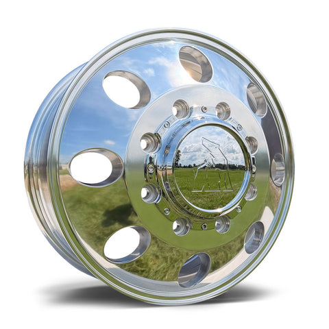 17.0x6.50 Spartan High Polished Aluminum 4-Wheel Kit for Dodge Ram 3500 DRW (2019-Present)