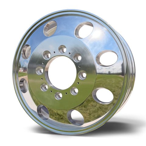 17.0x6.50 Spartan High Polished Aluminum 4-Wheel Kit for Dodge Ram 3500 DRW (1994-2018)