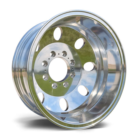 17.0x6.50 Spartan High Polished Aluminum 4-Wheel Kit for Dodge Ram 3500 DRW (1994-2018)