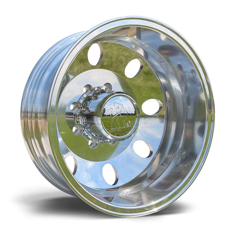 17.0x6.50 Spartan High Polished Aluminum 4-Wheel Kit for Dodge Ram 3500 DRW (1994-2018)