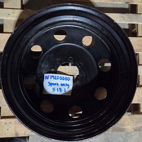 19.5x6.75 American Force Spare 8x6.5" Black Steel (Dodge Ram 3500 DRW 1996-2018) (SPARE ONLY)