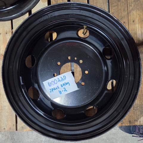 19.5x6.00 8x6.5" Black Steel Chevy/GMC 3500 DRW (1973-2010) (SPARE ONLY)