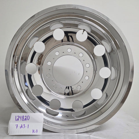24x8.25 Mirror Forged Aluminum "Classic" 6 Wheel Kit w/ Adapters and Chrome Caps (Returned Kit)