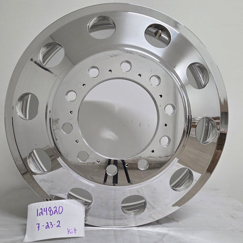 24x8.25 Mirror Forged Aluminum "Classic" 6 Wheel Kit w/ Adapters and Chrome Caps (Returned Kit)