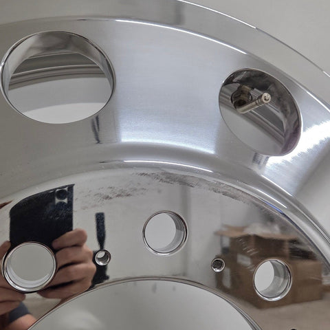 24x8.25 Mirror Forged Aluminum "Classic" 6 Wheel Kit w/ Adapters and Chrome Caps (Returned Kit)