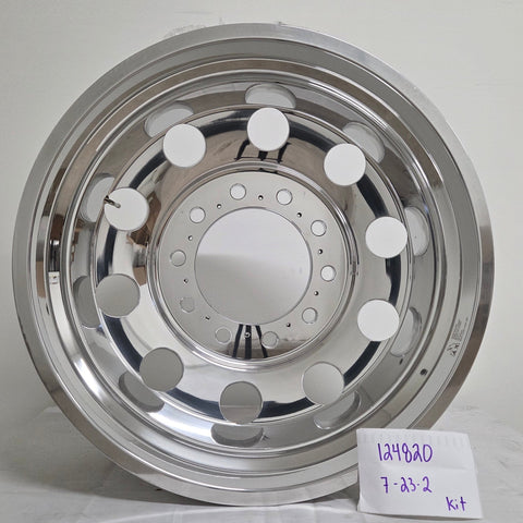 24x8.25 Mirror Forged Aluminum "Classic" 6 Wheel Kit w/ Adapters and Chrome Caps (Returned Kit)