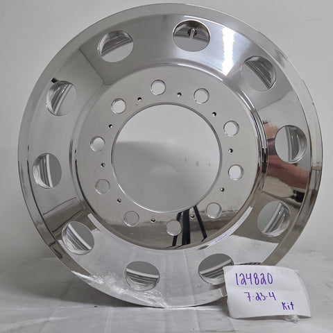 24x8.25 Mirror Forged Aluminum "Classic" 6 Wheel Kit w/ Adapters and Chrome Caps (Returned Kit)
