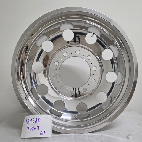 24x8.25 Mirror Forged Aluminum "Classic" 6 Wheel Kit w/ Adapters and Chrome Caps (Returned Kit)