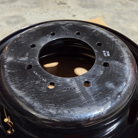 19.5x6.75 8x210mm Black Steel (Chevy/GM 3500 2011-Present) (returned item)