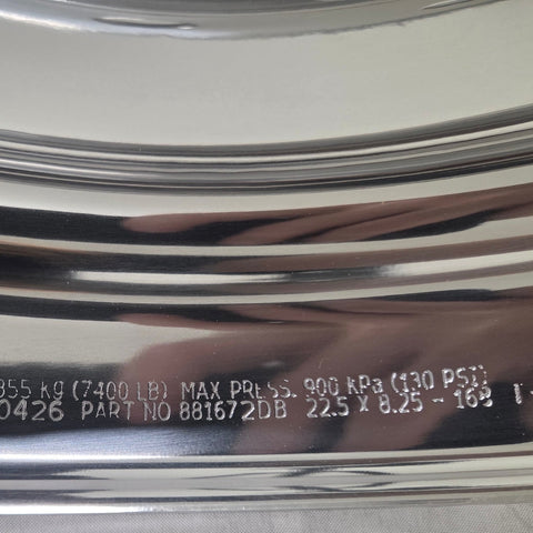 22.5x8.25 Alcoa® Forged  Wheel – Mirror Polish Rear with Dura-Bright® Protection, 10x285mm (returned item)
