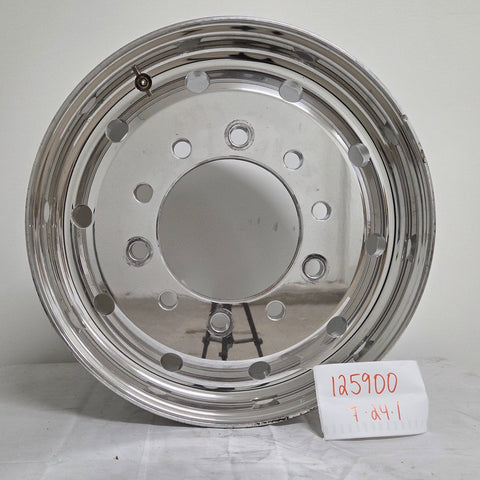 22.5x9.00 Northstar 10x285mm" Mirror Polish Front Hub Pilot Flat Face (returned item)