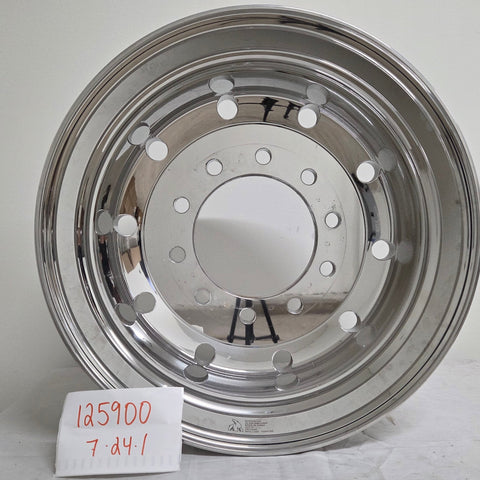 22.5x9.00 Northstar 10x285mm" Mirror Polish Front Hub Pilot Flat Face (returned item)