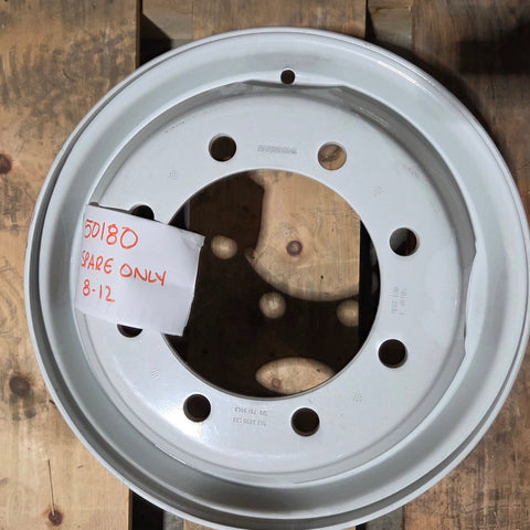 19.5x6.75 Accuride 8x275mm Hub Pilot 4 Hand Hole White Steel (SPARE ONLY)