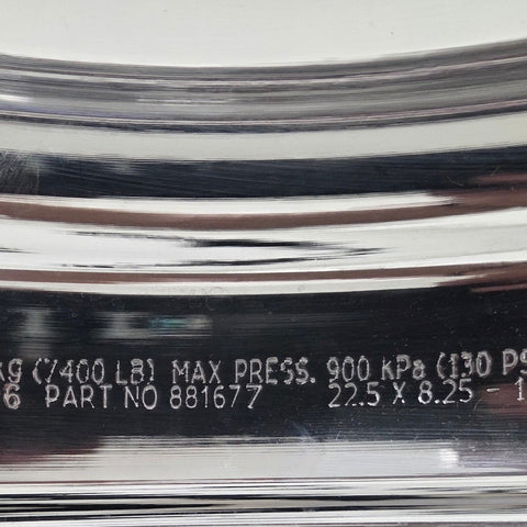 22.5” x 8.25” Alcoa Forged Aluminum Wheel – High Polish Both Sides, 10x285mm Hub Pilot (returned item)