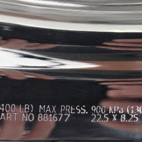 22.5” x 8.25” Alcoa Forged Aluminum Wheel – High Polish Both Sides, 10x285mm Hub Pilot (returned item)