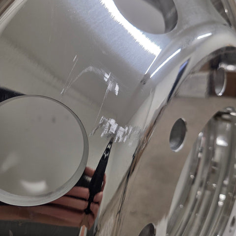 22.5” x 8.25” Alcoa Forged Aluminum Wheel – High Polish Both Sides, 10x285mm Hub Pilot (returned item)
