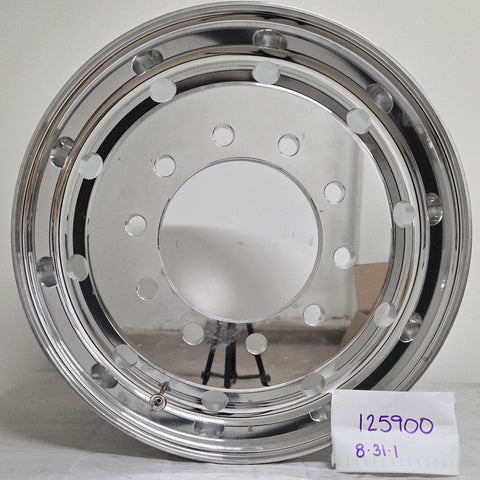 22.5x9.00 Northstar 10x285mm" Mirror Polish Front Hub Pilot Flat Face (returned item)