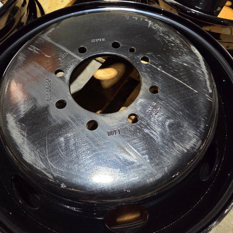 19.5x6.00 8x6.5" Black Steel (Dodge Ram 3500 1994-2018) (returned item)
