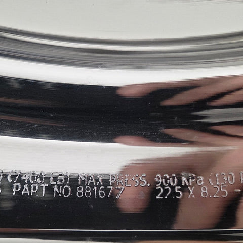 22.5” x 8.25” Alcoa Forged Aluminum Wheel – High Polish Both Sides, 10x285mm Hub Pilot (returned item)
