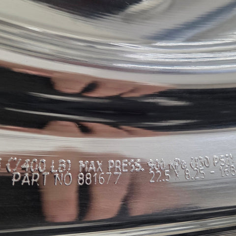 22.5” x 8.25” Alcoa Forged Aluminum Wheel – High Polish Both Sides, 10x285mm Hub Pilot (returned item)