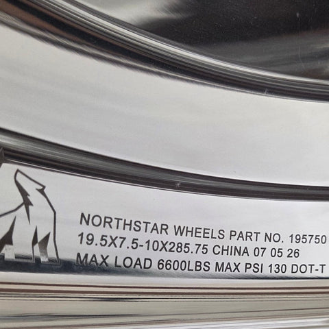 19.5x7.5 Northstar 10x285mm Hub Pilot Mirror Polish Both Sides (returned item)