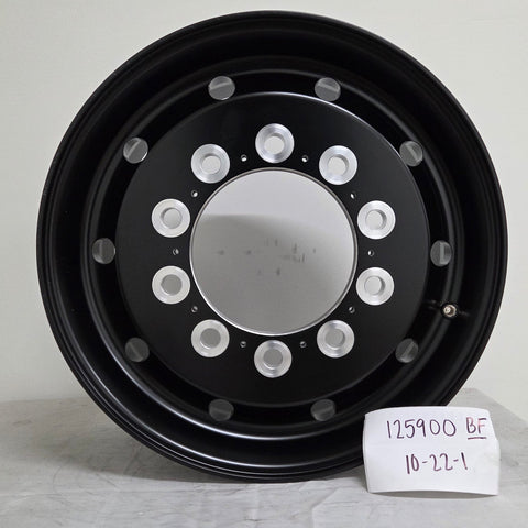 22.5x9.00 Northstar 10x285mm Front Hub Pilot Flat Face Satin Black "Lunar" (returned item)