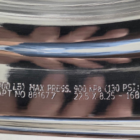 22.5” x 8.25” Alcoa Forged Aluminum Wheel – High Polish Both Sides, 10x285mm Hub Pilot (returned item)