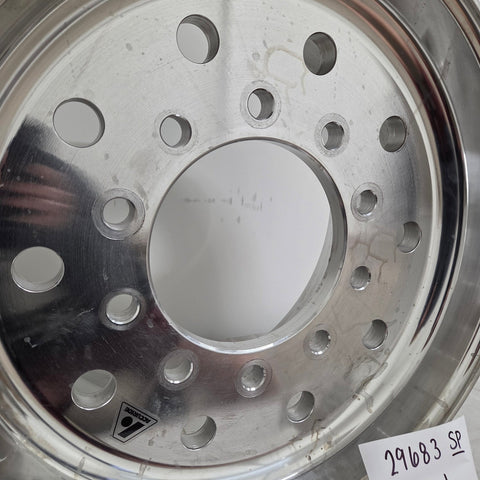 22.5x12.25 Accuride Standard Polish 2.75 Offset Super-Single Float Wheel (returned item)