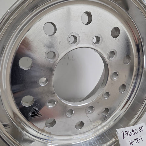 22.5x12.25 Accuride Standard Polish 2.75 Offset Super-Single Float Wheel (returned item)