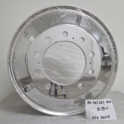22.5X8.25 ATX 10X285MM HUB PILOT POLISHED "ROULETTE" REAR (returned item)