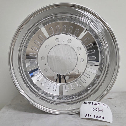 22.5X8.25 ATX 10X285MM HUB PILOT POLISHED "ROULETTE" REAR (returned item)