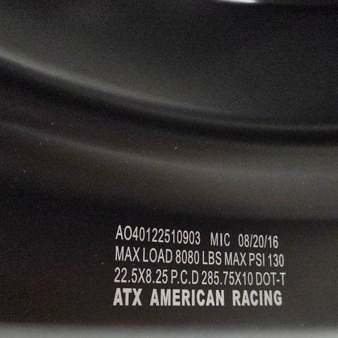 22.5x8.25 ATX 10X285MM HUB PILOT POLISHED "OCTANE" INNER Wheel (returned item)