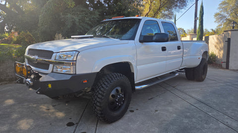 16x6 Spartan Alloy Satin Black Aluminum 4 Wheel Kit w/ Black Caps and Lugs (1977-2010 Chevy/GMC 3500, C30, K30, P30 DRW)