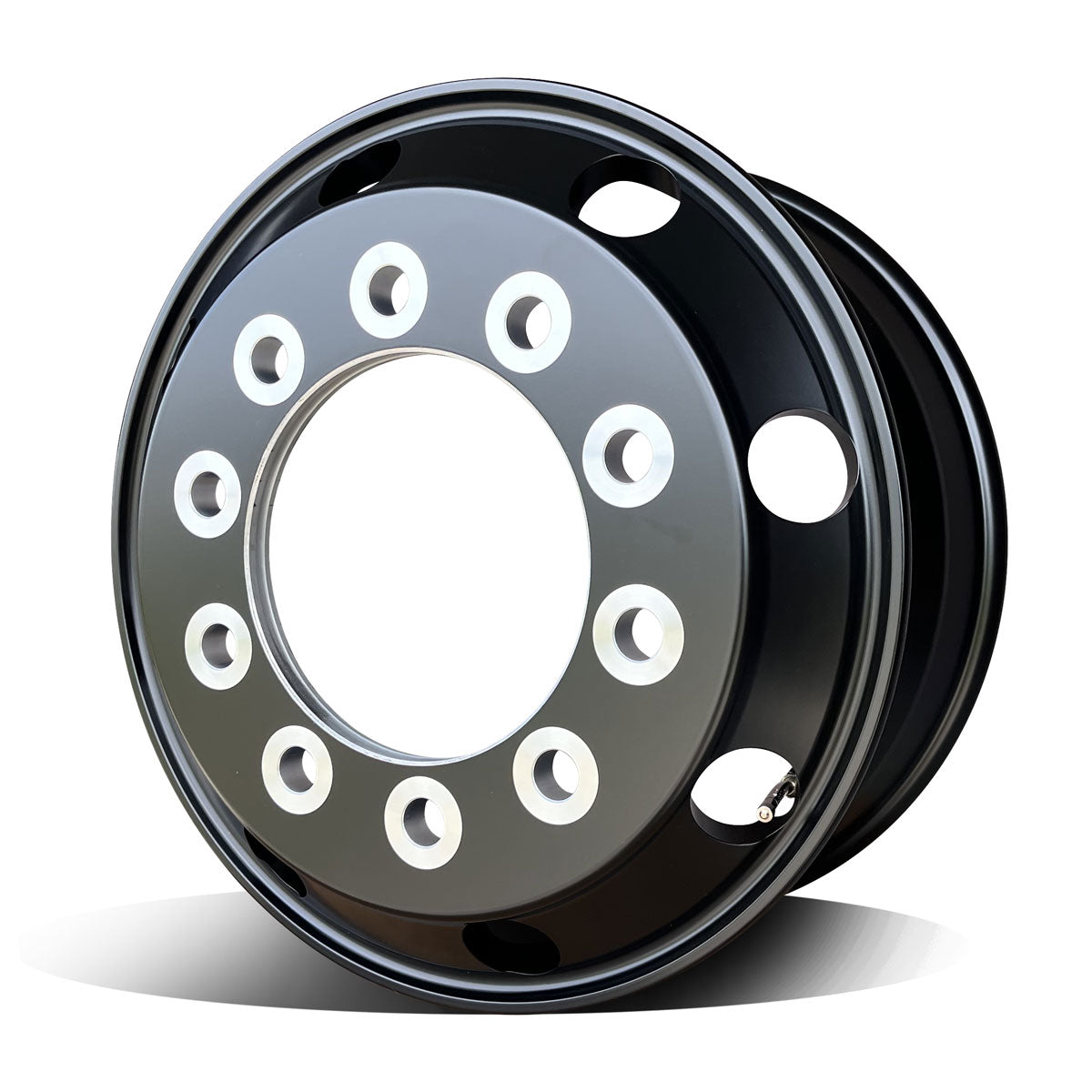 1-Ton Dually 8 to 10 lug Adapter w/ 19.5 Black Aluminum Northstar Whee ...