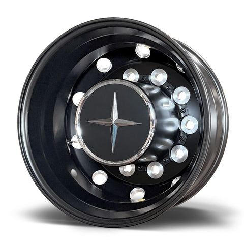 19.5x7.5 Northstar 10x285mm Hub Pilot Satin Black w/ Milling "Stellar" Rear