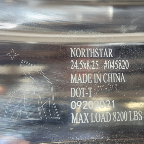 24.5x8.25 Northstar 10x11.25" Stud Pilot (Budd) Mirror Polish Both Sides - DISPLAY ONLY