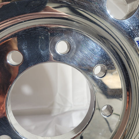 17.5x6.75 Alcoa 8x6.5" Hub Pilot Mirror Polish Single Trailer Wheel (returned item)