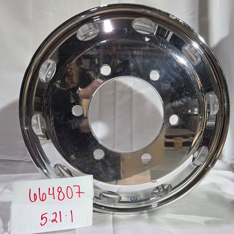 17.5x6.00 Alcoa 6x205mm High Polish Lift Axle Wheel (returned item)