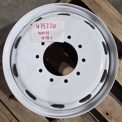 22.5x6.75 Direct Bolt-On Steel Wheel for Ram & Ford (10x225mm) (WHITE)