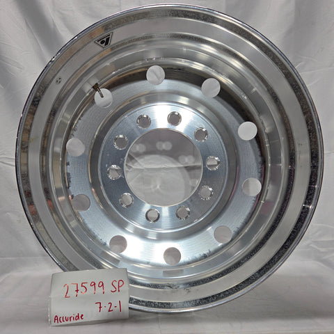 24.5x8.25 Accuride 10x11.25" Stud Pilot (Budd) Standard Polish Both Sides (returned item)