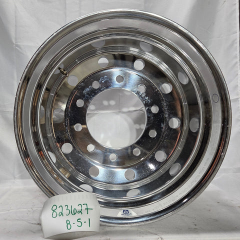 22.5x12.25 Alcoa High Polish Both Sides 2.75" Offset Super-Single Float Front Wheel (returned items)