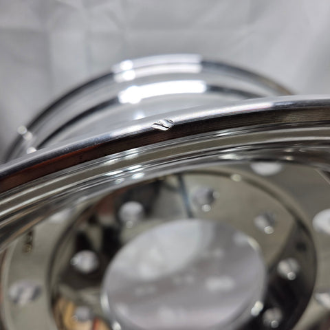 22.5x12.25 Alcoa High Polish Both Sides 2.75" Offset Super-Single Float Front Wheel (returned items)