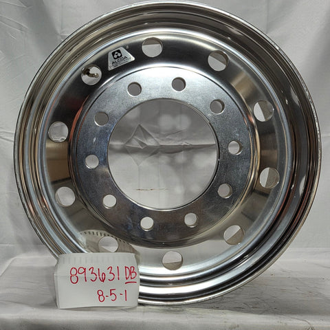 22.5x9.00 Alcoa 10x285mm Hub Pilot Mirror Polish Flat Face Front  Dura-Bright® Protection(return item)